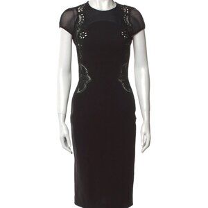 Stella McCartney Black Eyelet Cutout Sheath Dress